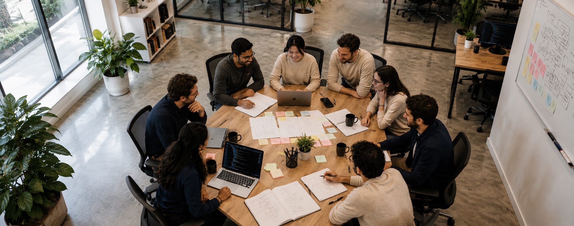 The Flash Cycle team working through a system design together